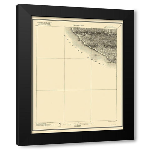 Port San Luis California Quad - USGS 1897 Black Modern Wood Framed Art Print by USGS