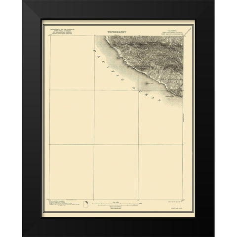 Port San Luis California Quad - USGS 1897 Black Modern Wood Framed Art Print by USGS