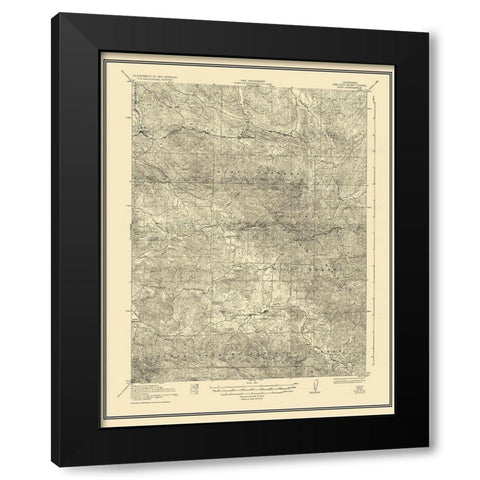 Pozo California Quad - USGS 1922 Black Modern Wood Framed Art Print with Double Matting by USGS