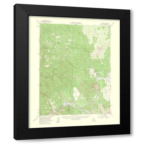 Pondosa California Quad - USGS 1956 Black Modern Wood Framed Art Print by USGS