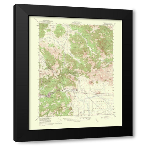 Portola California Quad - USGS 1956 Black Modern Wood Framed Art Print with Double Matting by USGS