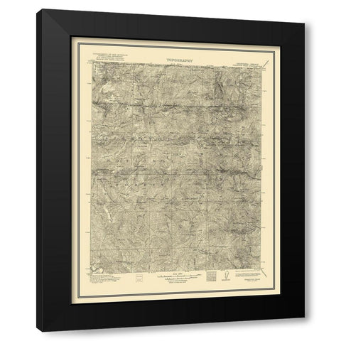 Preston Peak California Quad - USGS 1922 Black Modern Wood Framed Art Print with Double Matting by USGS