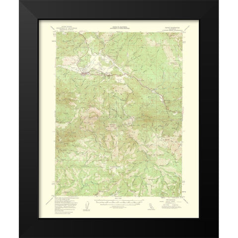 Quincy California Quad - USGS 1956 Black Modern Wood Framed Art Print by USGS