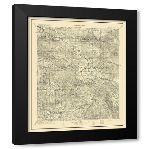 Ramona California Quad - USGS 1903 Black Modern Wood Framed Art Print with Double Matting by USGS