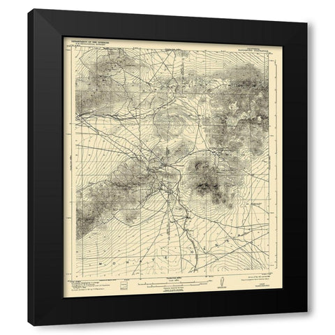 Randsburg California Quad - USGS 1912 Black Modern Wood Framed Art Print with Double Matting by USGS