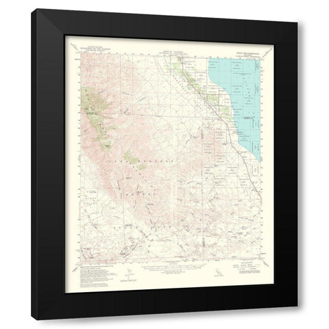 Rabbit Peak California Quad - USGS 1956 Black Modern Wood Framed Art Print by USGS