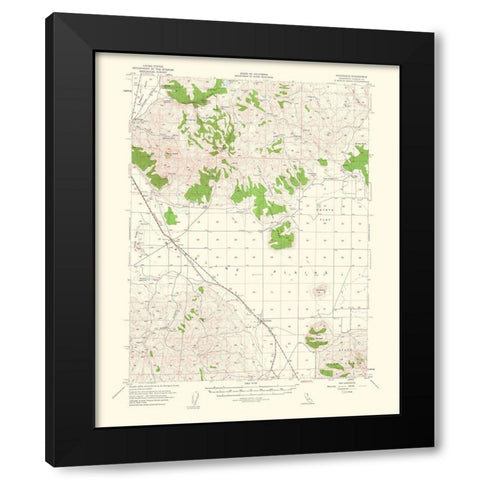 Ravendale California Quad - USGS 1956 Black Modern Wood Framed Art Print by USGS