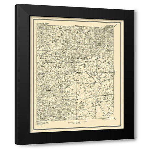 Red Bluff California Sheet - USGS 1894 Black Modern Wood Framed Art Print by USGS