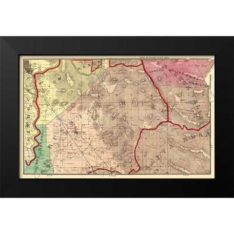 Russian River California Landowner - Thompson 1876 Black Modern Wood Framed Art Print by Thompson