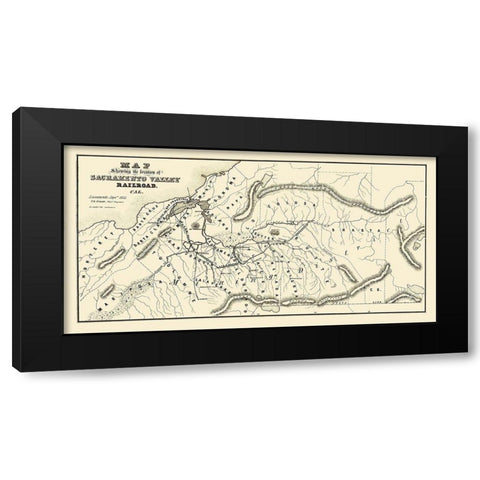 Sacramento Valley Railroad Black Modern Wood Framed Art Print with Double Matting by Unknown