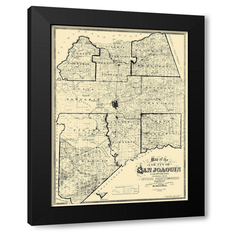 San Joaquin California Landowner - Reid 1883 Black Modern Wood Framed Art Print with Double Matting by Reid