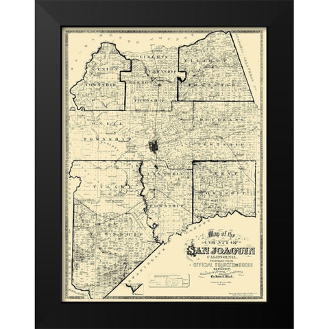 San Joaquin California Landowner - Reid 1883 Black Modern Wood Framed Art Print by Reid