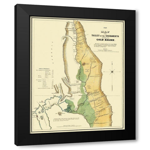 Sacramento Valley Gold Region California Black Modern Wood Framed Art Print by Wiley