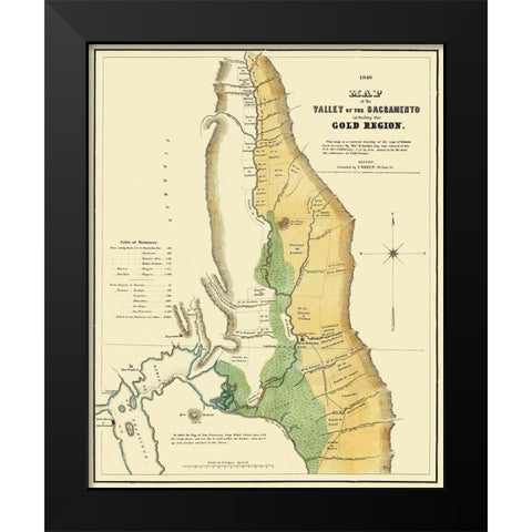 Sacramento Valley Gold Region California Black Modern Wood Framed Art Print by Wiley