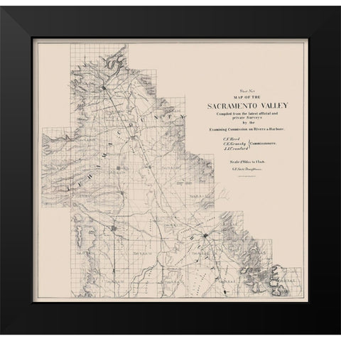 Sacramento Valley California - Britton and Rey Black Modern Wood Framed Art Print by Britton