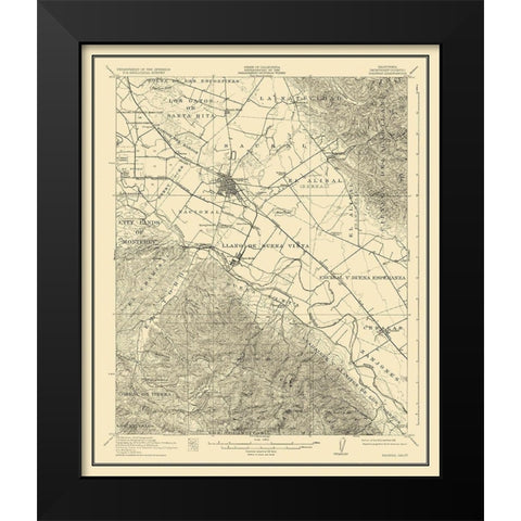 Salinas California Quad - USGS 1912 Black Modern Wood Framed Art Print by USGS