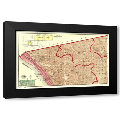 Salt Point, Mendocino, Cloverdale California Black Modern Wood Framed Art Print with Double Matting by Thompson