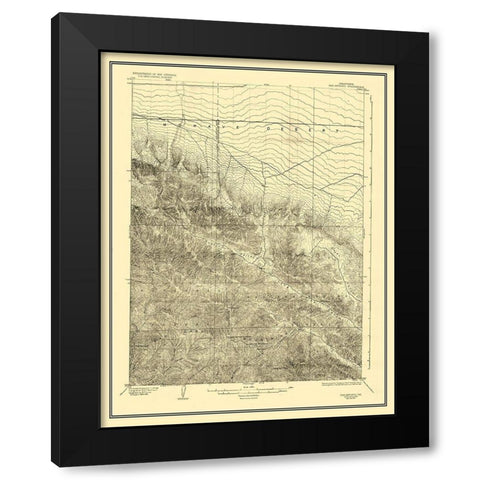 San Antonio California Quad - USGS 1903 Black Modern Wood Framed Art Print with Double Matting by USGS