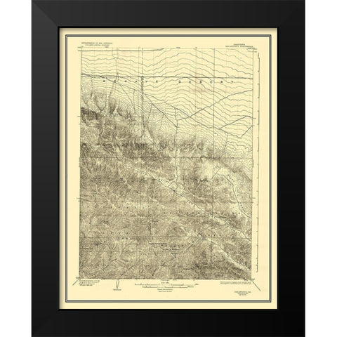 San Antonio California Quad - USGS 1903 Black Modern Wood Framed Art Print by USGS