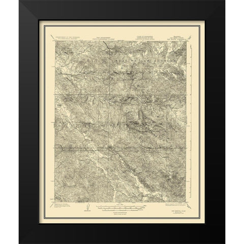 San Benito California Quad - USGS 1919 Black Modern Wood Framed Art Print by USGS