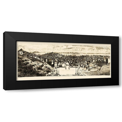 San Francisco California - 1856 Black Modern Wood Framed Art Print with Double Matting by Unknown