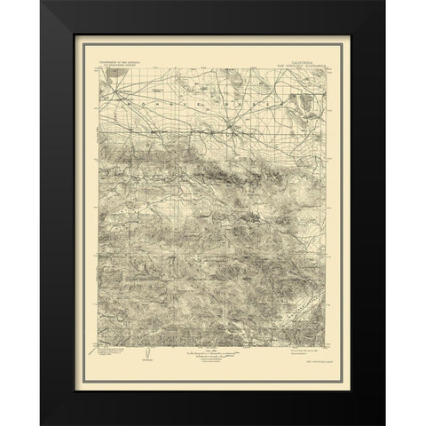 San Gorgonio California Quad - USGS 1902 Black Modern Wood Framed Art Print by USGS