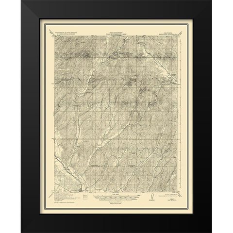 San Miguel California Quad - USGS 1919 Black Modern Wood Framed Art Print by USGS