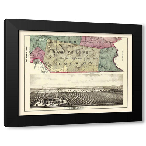 Rhoads San Felipe Gilroy California Landowner Black Modern Wood Framed Art Print with Double Matting by Thompson