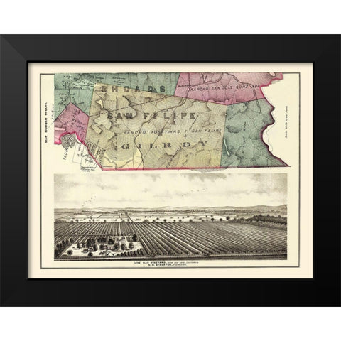 Rhoads San Felipe Gilroy California Landowner Black Modern Wood Framed Art Print by Thompson