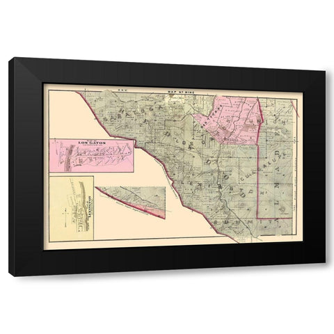Santa Clara West Central California Landowner Black Modern Wood Framed Art Print with Double Matting by Thomas