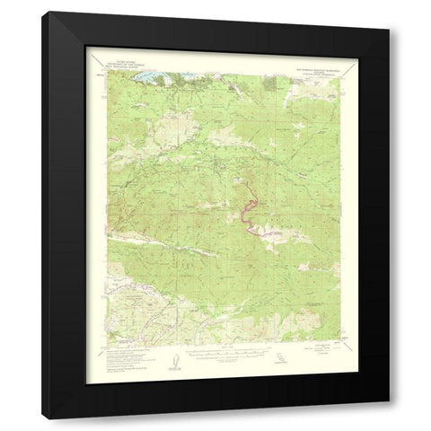 San Gorgonio Mountains California Quad - USGS 1963 Black Modern Wood Framed Art Print with Double Matting by USGS