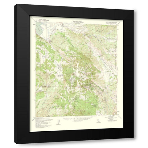 Santa Ysabel California Quad - USGS 1962 Black Modern Wood Framed Art Print by USGS