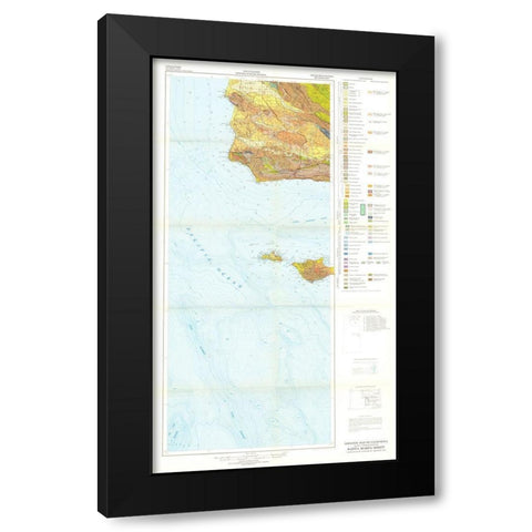 Santa Maria Sheet California Mines - Jennings 1955 Black Modern Wood Framed Art Print with Double Matting by Jennings
