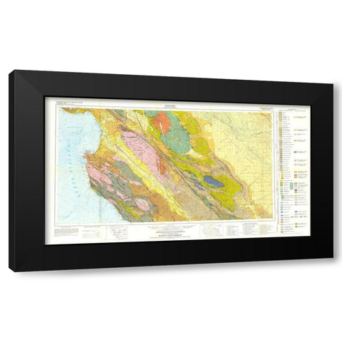 Santa Cruz Sheet California Mines - Jennings 1955 Black Modern Wood Framed Art Print by Jennings