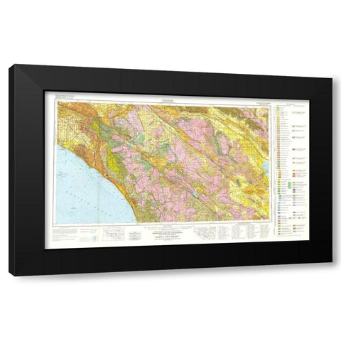 Santa Ana Sheet California Mines - Rogers 1958 Black Modern Wood Framed Art Print by Rogers