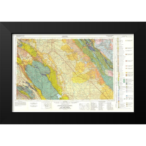 San Jose Sheet California Mines - Rogers 1962 Black Modern Wood Framed Art Print by Rogers