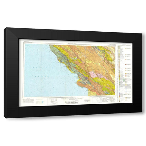 San Luis Obispo Sheet California Mines Black Modern Wood Framed Art Print with Double Matting by Jennings