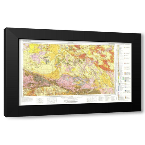 San Bernardino Sheet California Mines - Rogers Black Modern Wood Framed Art Print with Double Matting by Rogers