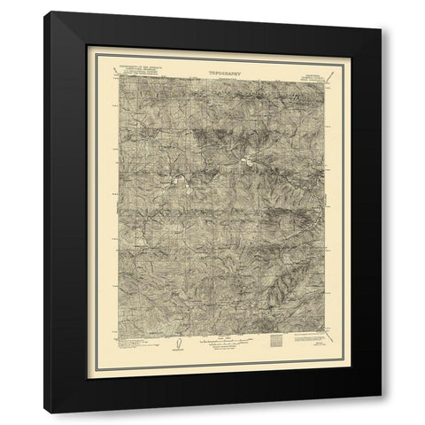 Seiad California Quad - USGS 1922 Black Modern Wood Framed Art Print with Double Matting by USGS