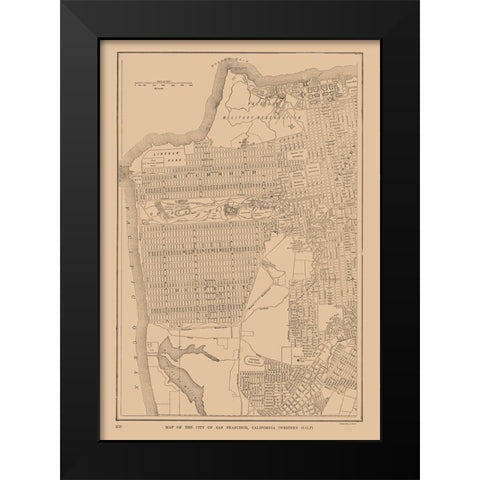 West San Francisco  California - Reynold 1921 Black Modern Wood Framed Art Print by Reynold