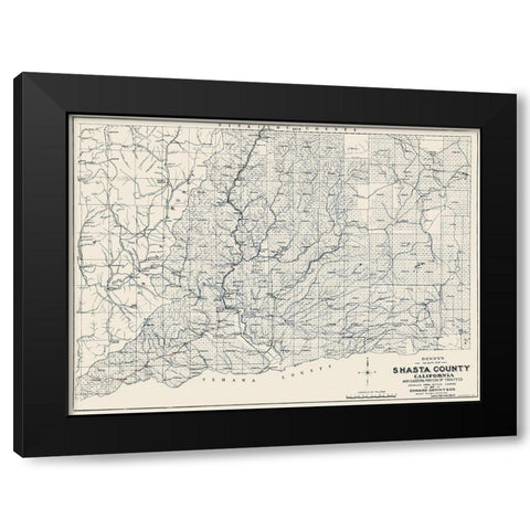 Shasta California - Denny 1904 Black Modern Wood Framed Art Print with Double Matting by Denny