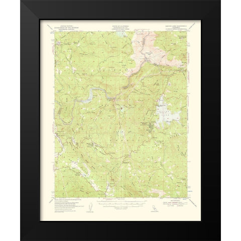 Shaver Lake California Quad - USGS 1959 Black Modern Wood Framed Art Print by USGS