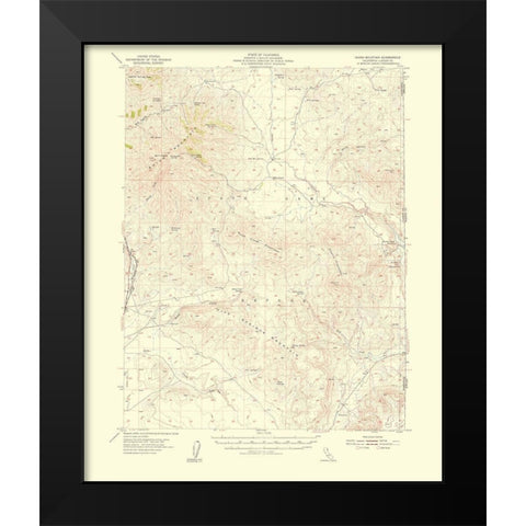 Shinn Mountain California Quad - USGS 1956 Black Modern Wood Framed Art Print by USGS
