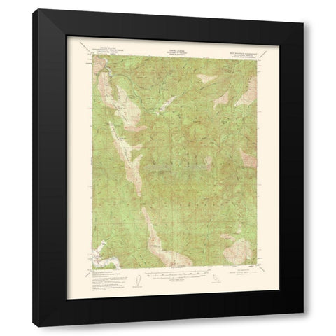Ship Mountain California Quad - USGS 1962 Black Modern Wood Framed Art Print with Double Matting by USGS