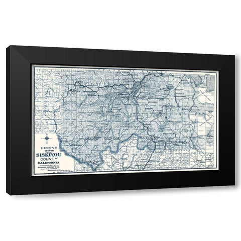 Siskiyou California - Denny 1905 Black Modern Wood Framed Art Print by Denny