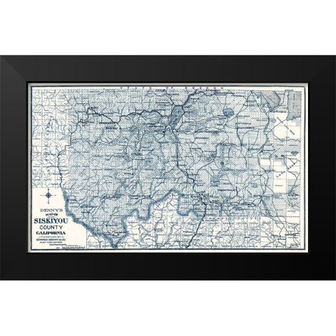 Siskiyou California - Denny 1905 Black Modern Wood Framed Art Print by Denny