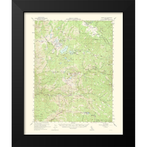 Sierra City California Quad - USGS 1955 Black Modern Wood Framed Art Print by USGS