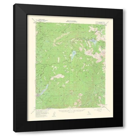 Silver Lake California Quad - USGS 1962 Black Modern Wood Framed Art Print by USGS