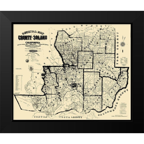 Solano California Landowner - Eager 1890 Black Modern Wood Framed Art Print by Eager