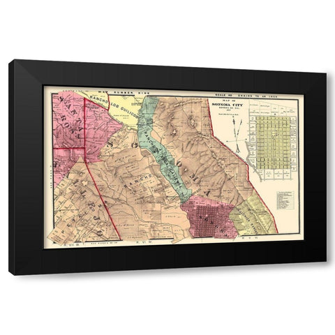 Sonoma  Southeast California Landowner Black Modern Wood Framed Art Print with Double Matting by Thompson